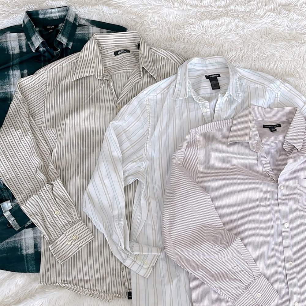 Bundle of 4 men’s dress shirts— various designers
